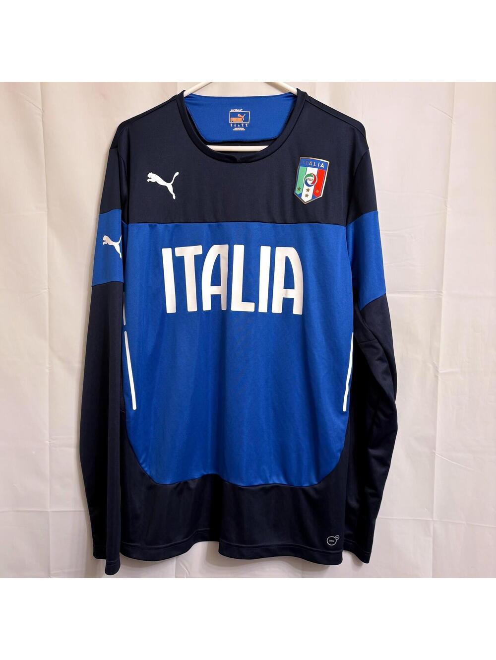 PUMA Italy Italia National Team Soccer Training Jersey Shirt Mens XL Long Sleeve